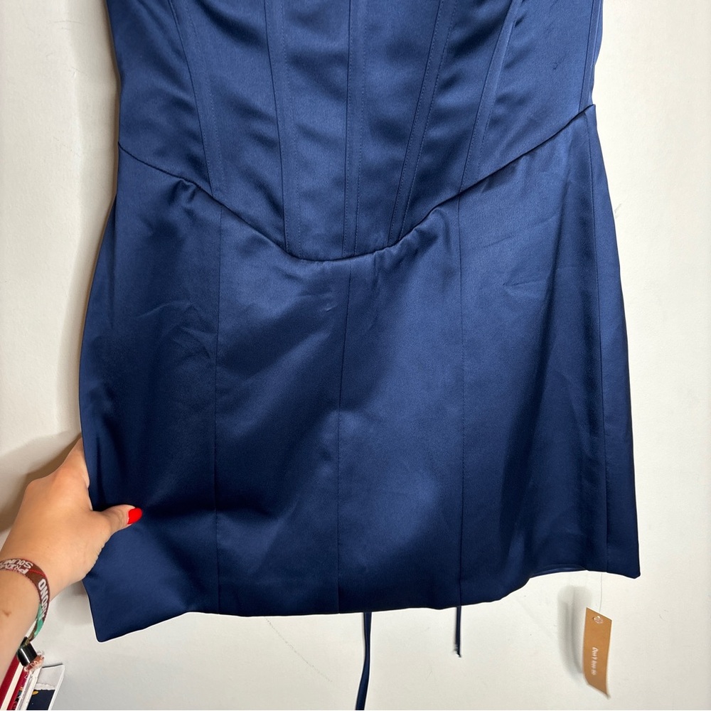 NWT Reformation Pacie Satin Dress in Danube - Picture 8 of 16